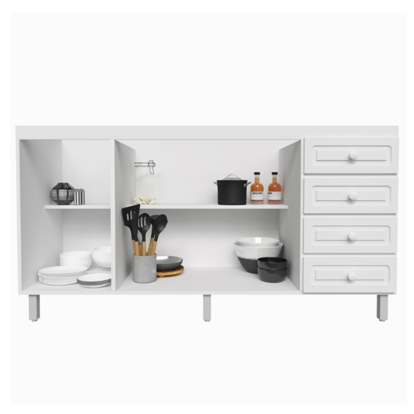 Bajo Mesada 3 Puertas - 3 Cajones 160 BMR - Imagen 2