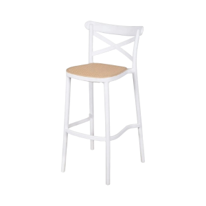 Taburete Plats Simil Rattan Blanco