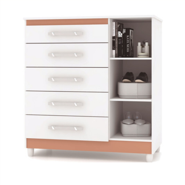 Comoda Cajonera con Puerta Flex Line Blanco - Imagen 3