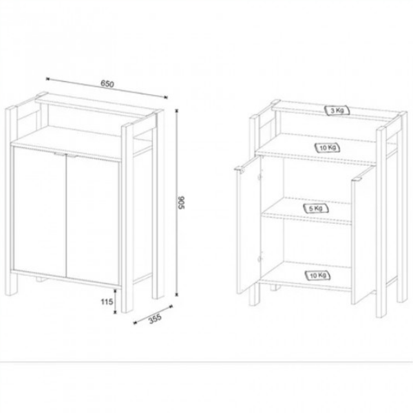 Armario Minimalista 2 Puertas - 1008 - Imagen 7