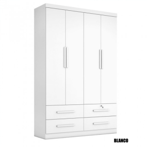 Placard 4 Puertas 4 Cajones – Maximus Blanco