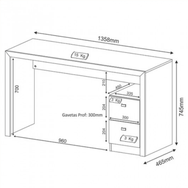 Escritorio 2 Cajones - 4130 - Imagen 4