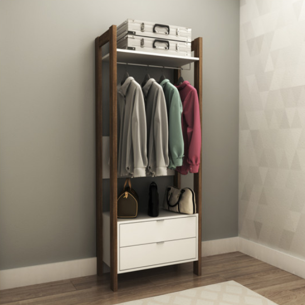 Repisa Abierta Cajones – Blanco Nogal - Imagen 2