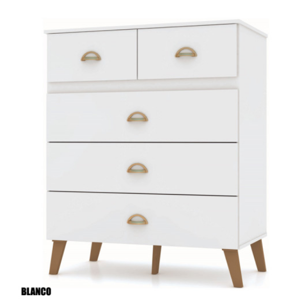 Comoda 5 Cajones - Ibiza Blanco