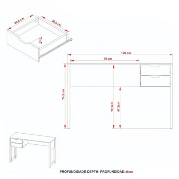 Escritorio 2 Cajones Minimalista - 2007 - Imagen 7