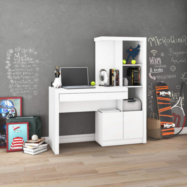 Escritorio con Biblioteca - 4143 - Blanco - Imagen 3