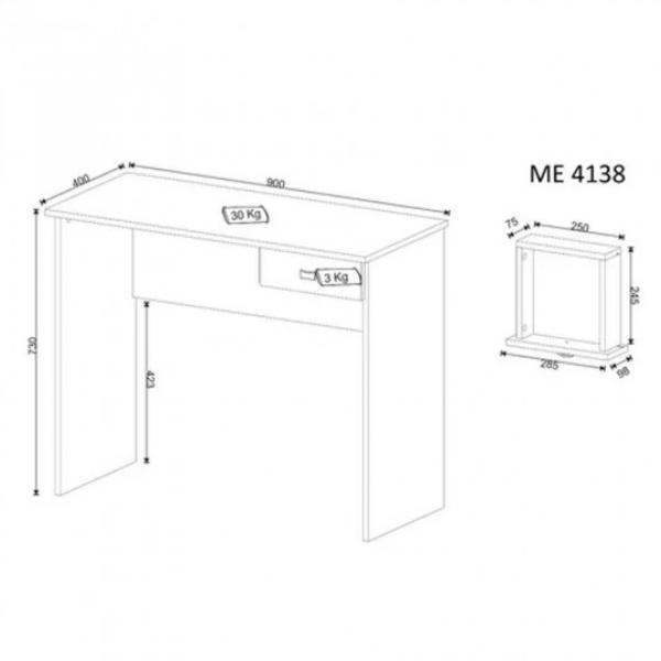 Escritorio con Cajon 4138 Blanco - Imagen 2