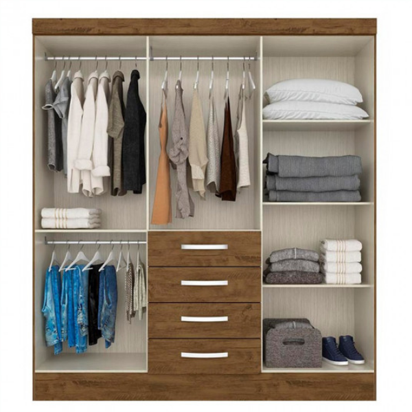 Placard 6 Puertas 4 Cajones Avai Castaño - Imagen 2