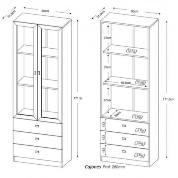 Biblioteca Cristalero Armario - 4114 - Imagen 4