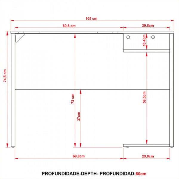 Escritorio Gamer - 4161 Rojo - Imagen 7