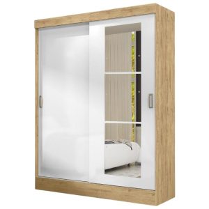 Ropero Cancún 2 Puertas Corredizas Capuccino/Blanco