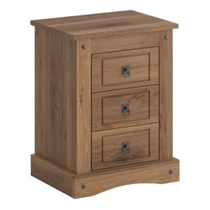 Mesa de luz 3 Cajones Línea Mexicana MEX036 Nogal