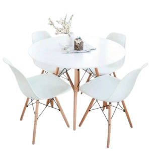 Comedor 4 Sillas Eames Blanco