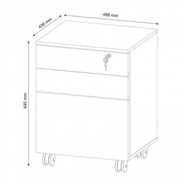 Cajonera 2 Cajones con Ruedas - 4148 - Imagen 5