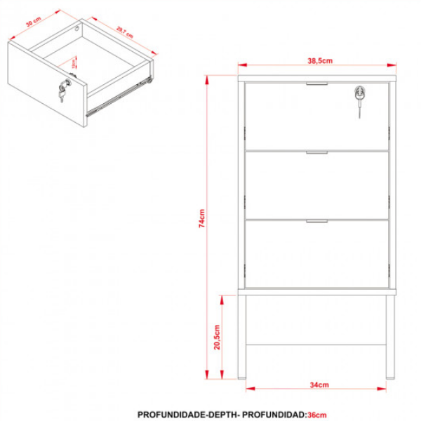 Cajonera 3 Cajones - 4158 - Imagen 6