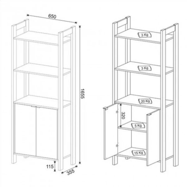 Biblioteca Estanteria Minimalista - 1009 - Imagen 5