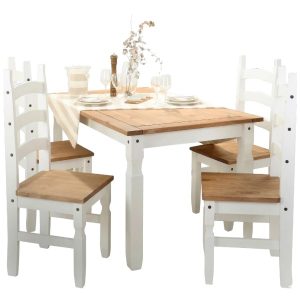 Juego de Comedor 4 Sillas Blanco Corona 1298