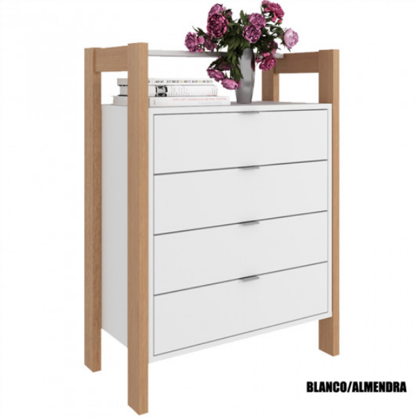 Cajonera 4 Cajones Minimalista – 1012 Blanco Almendra