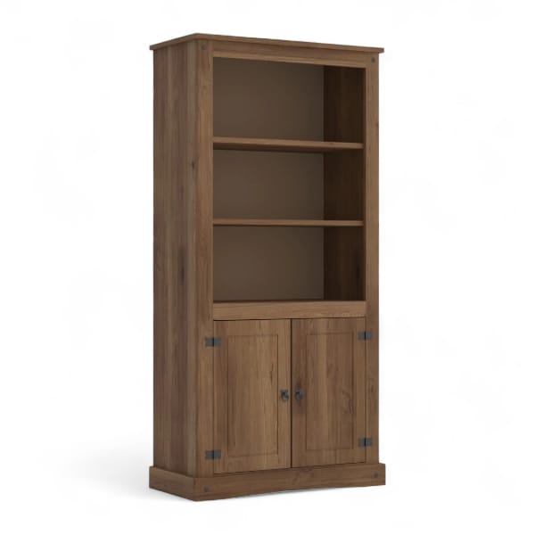 Biblioteca Con Puertas Línea Mexicana MEX016 Nogal