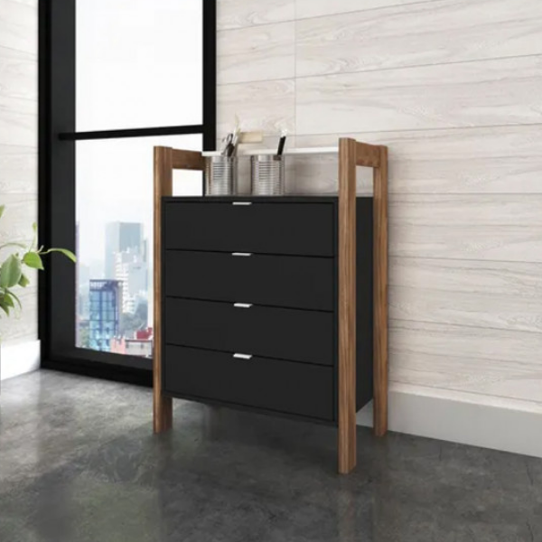 Cajonera 4 Cajones Minimalista – 1012 Negro - Imagen 2