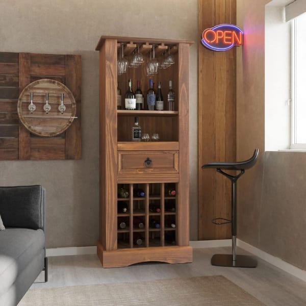 Bar Botellero Línea Mexicana - MEX050 nogal - Imagen 2