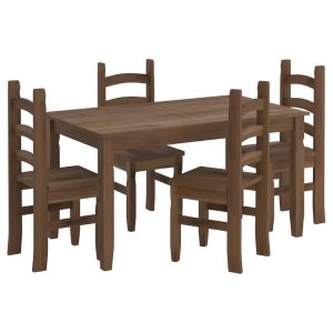 Juego de Comedor 4 Sillas Nogal Corona 1300