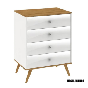Comoda 4 Cajones Retro - RC04 Nogal Blanco