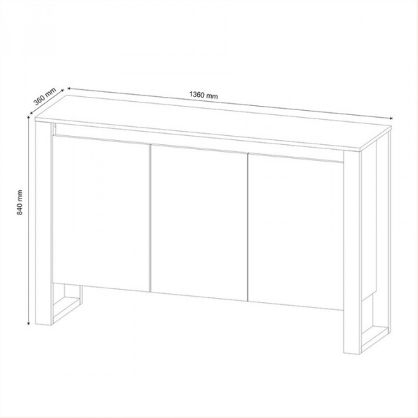 Armario Aparador 3 Puertas - 4147 Blanco - Imagen 2