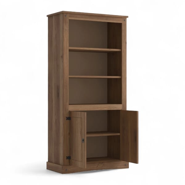 Biblioteca Con Puertas Línea Mexicana MEX016 Nogal - Imagen 3