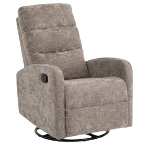 Poltrona Reclinable Giratoria Mecedora Rocking - Beige
