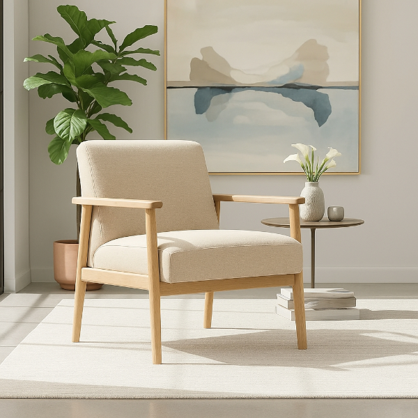 Poltrona Minimalista Beige - Imagen 3