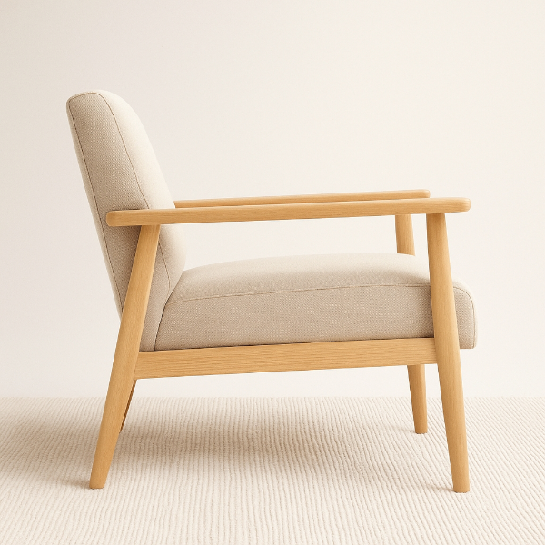 Poltrona Minimalista Beige - Imagen 2