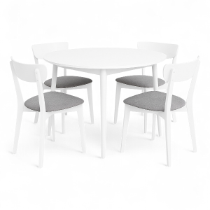 Juego De Comedor Marruecos Redondo Blanco