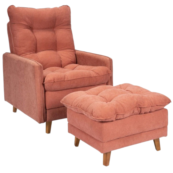 Poltrona Reclinable con Puff Montreal Terracota