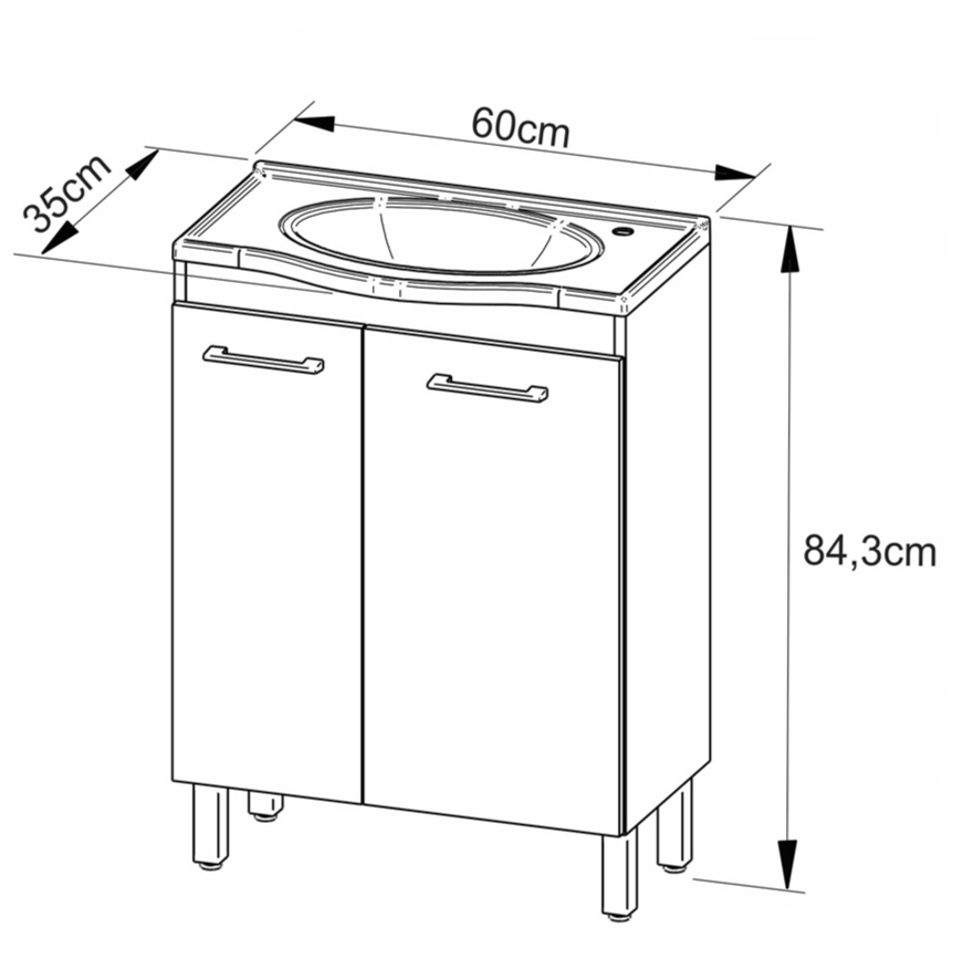 Armario De Baño Con Mesada BN3650 - Imagen 8