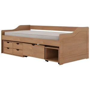 Cama Floro Con Cajones 90x190 Amendoa 337 Linea Funcional