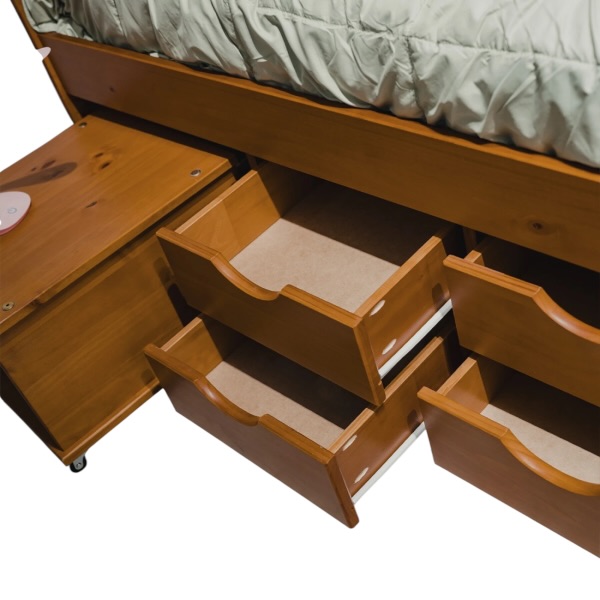 Cama Floro Con Cajones 90x190 Amendoa 337 Linea Funcional - Imagen 5