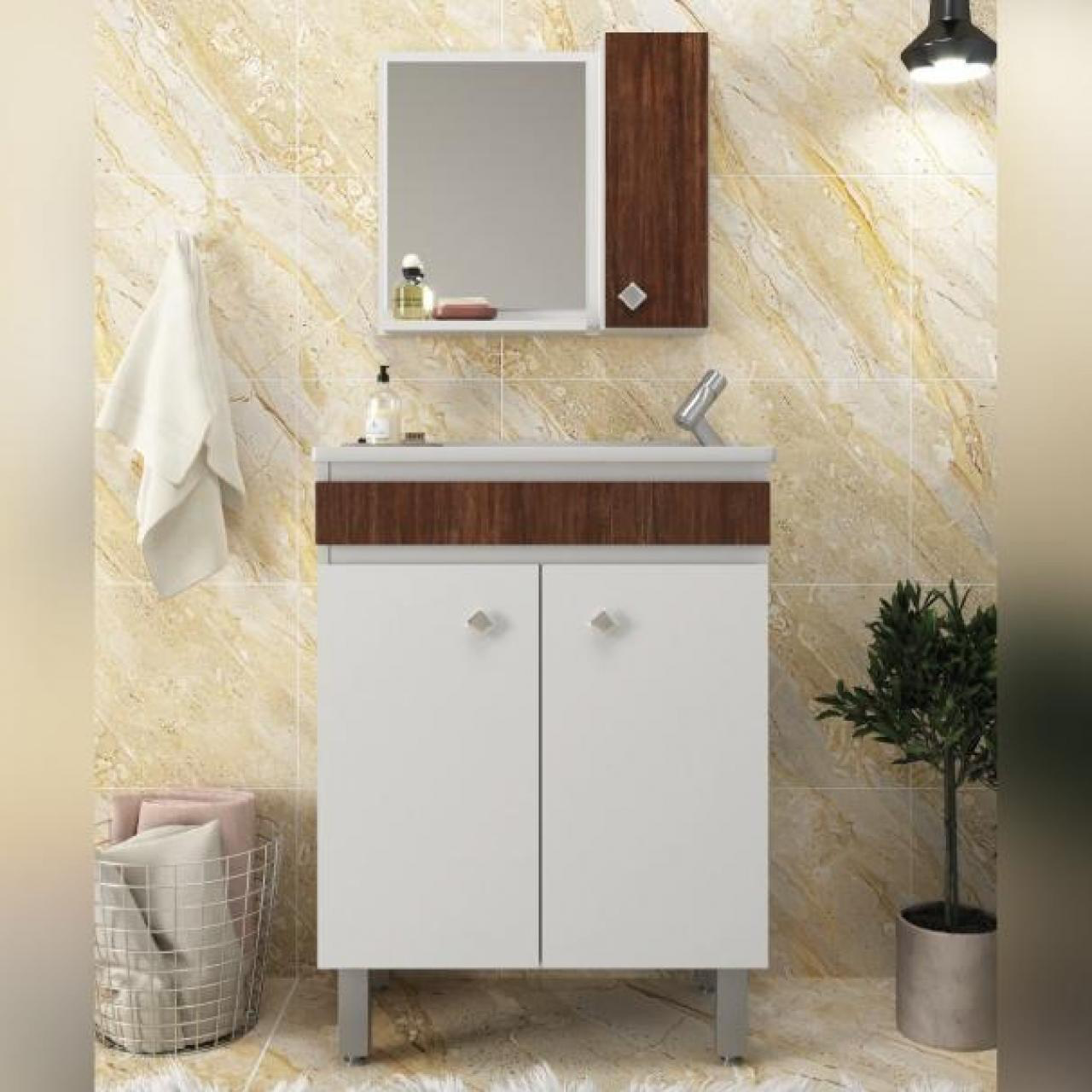 Mueble De Baño 3 Puertas Y Espejo Palermo - Imagen 2
