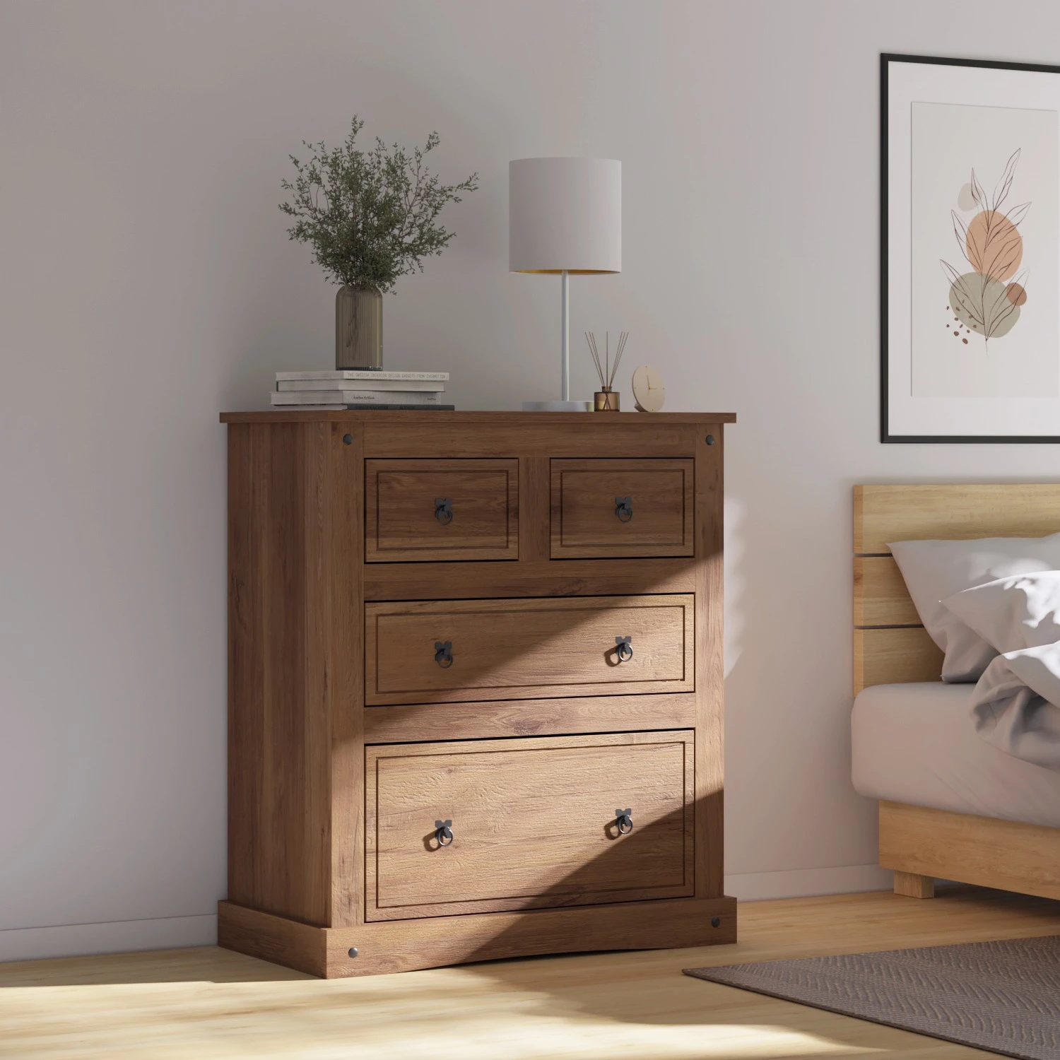 Cómoda 4 Cajones Línea Mexicana MEX028 Nogal - Imagen 2