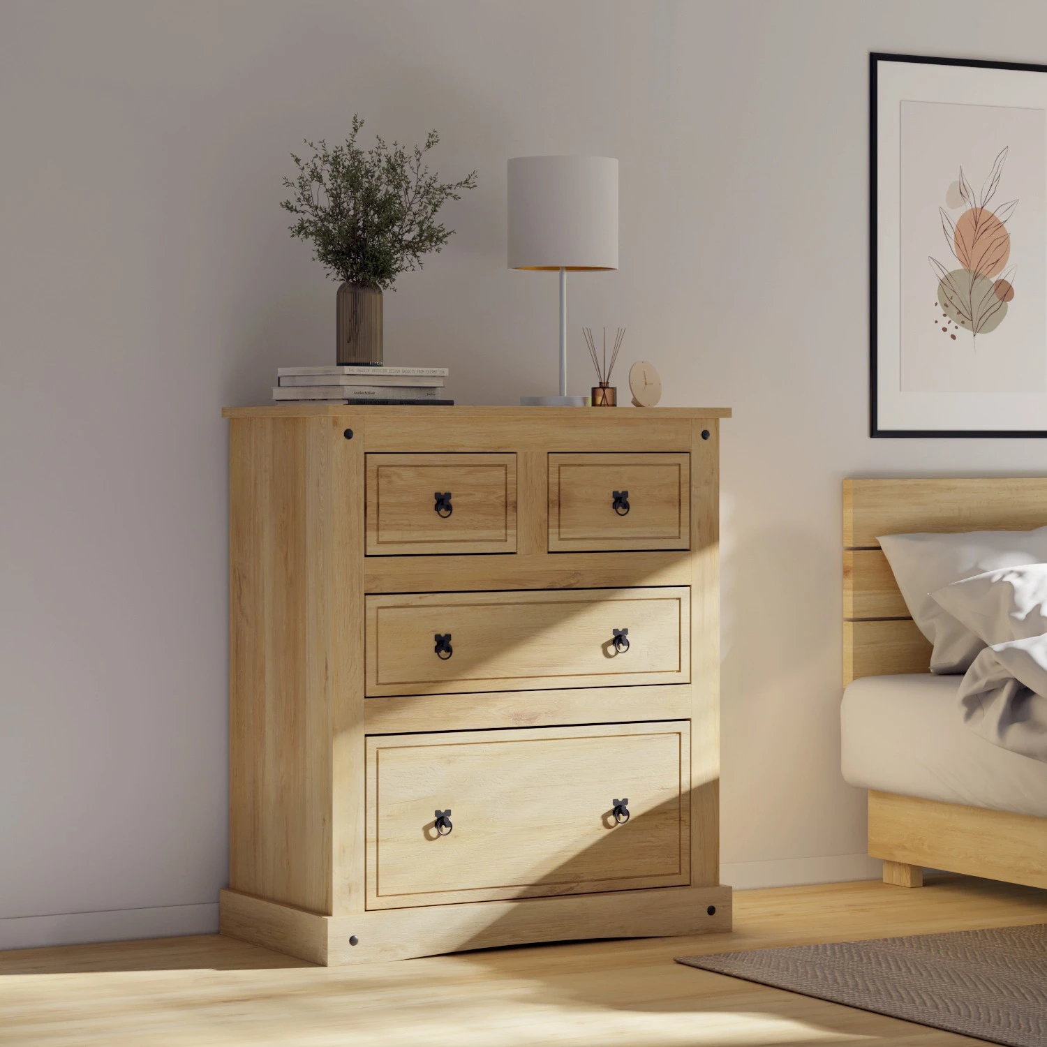 Cómoda 4 Cajones Línea Mexicana MEX028 Natural - Imagen 3