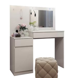 Tocador Con Espejo 2 Cajones Y Luces Para Maquillaje