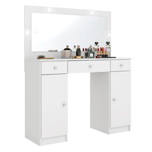 Tocador Con Espejo Luz Para Maquillaje Carisma