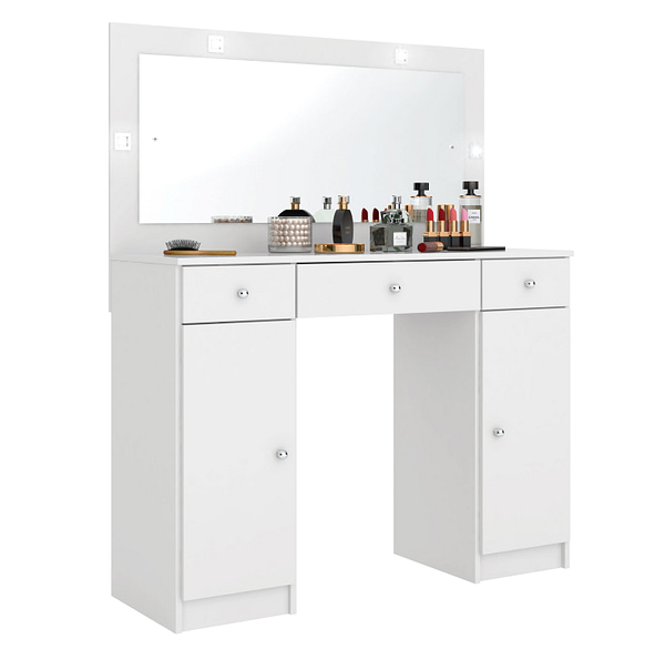 Tocador Con Espejo Luz Para Maquillaje Carisma