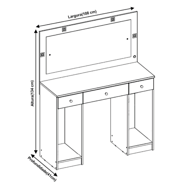 Tocador Con Espejo Luz Para Maquillaje Carisma - Imagen 3