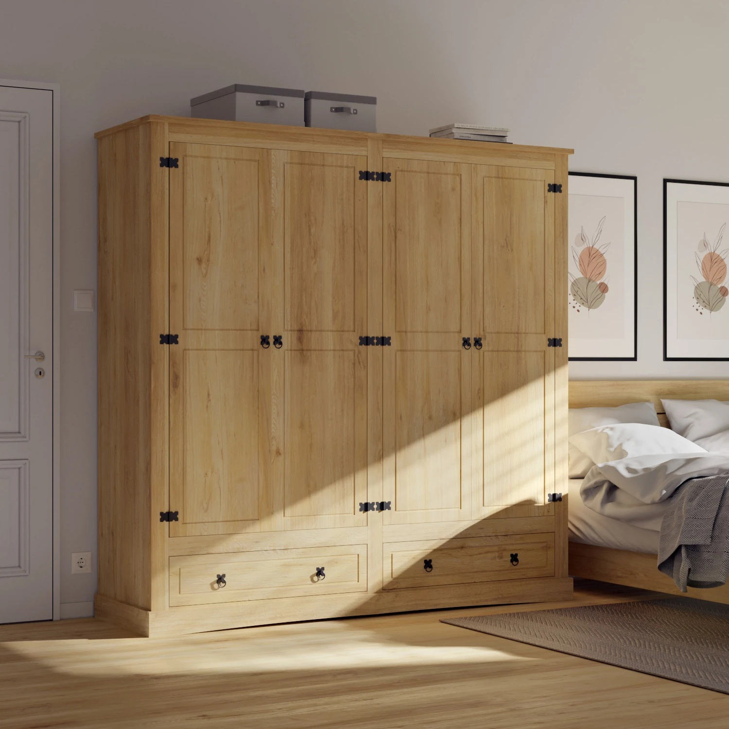 Ropero 4 Puertas Línea Mexicana MEX032 Natural - Imagen 3