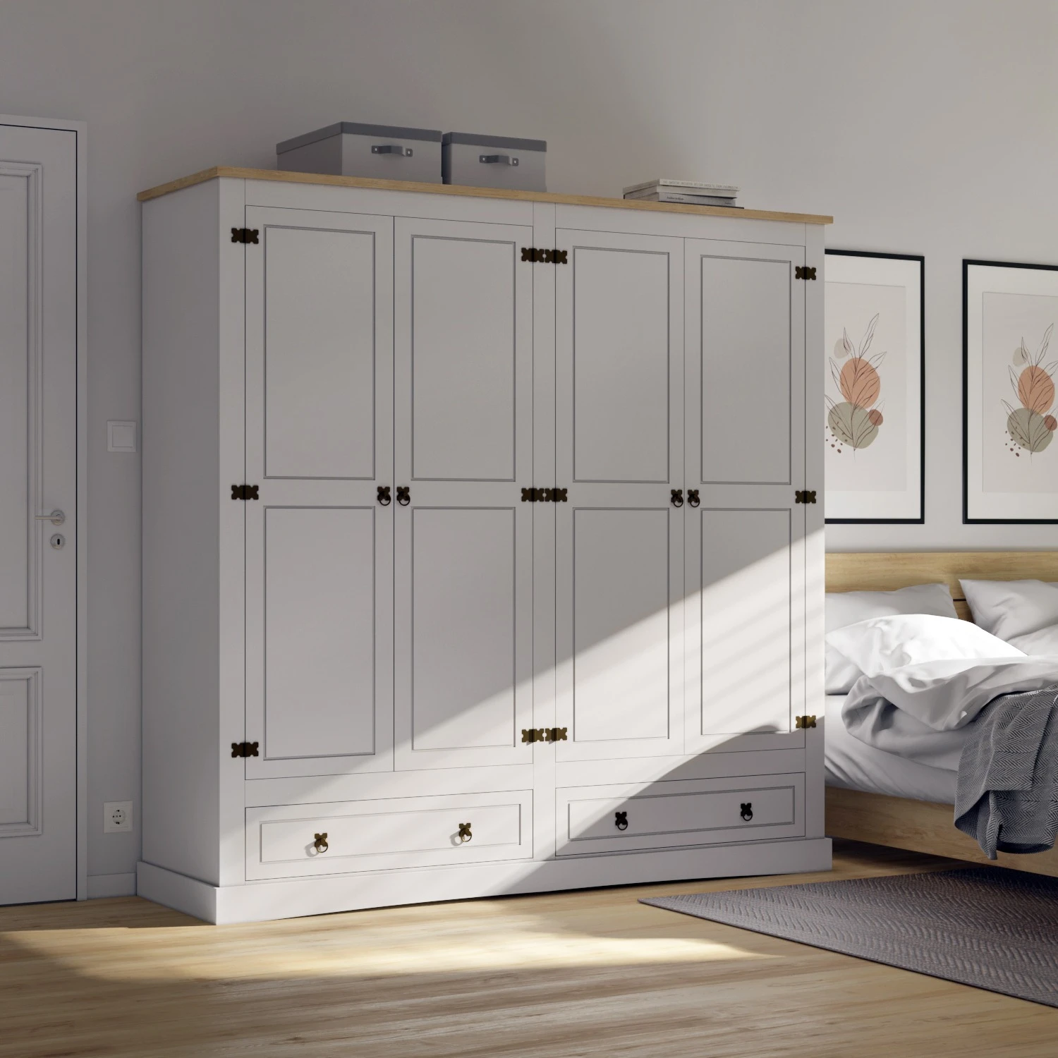 Ropero 4 Puertas Linea Mexicana MEX032 Blanco - Imagen 3