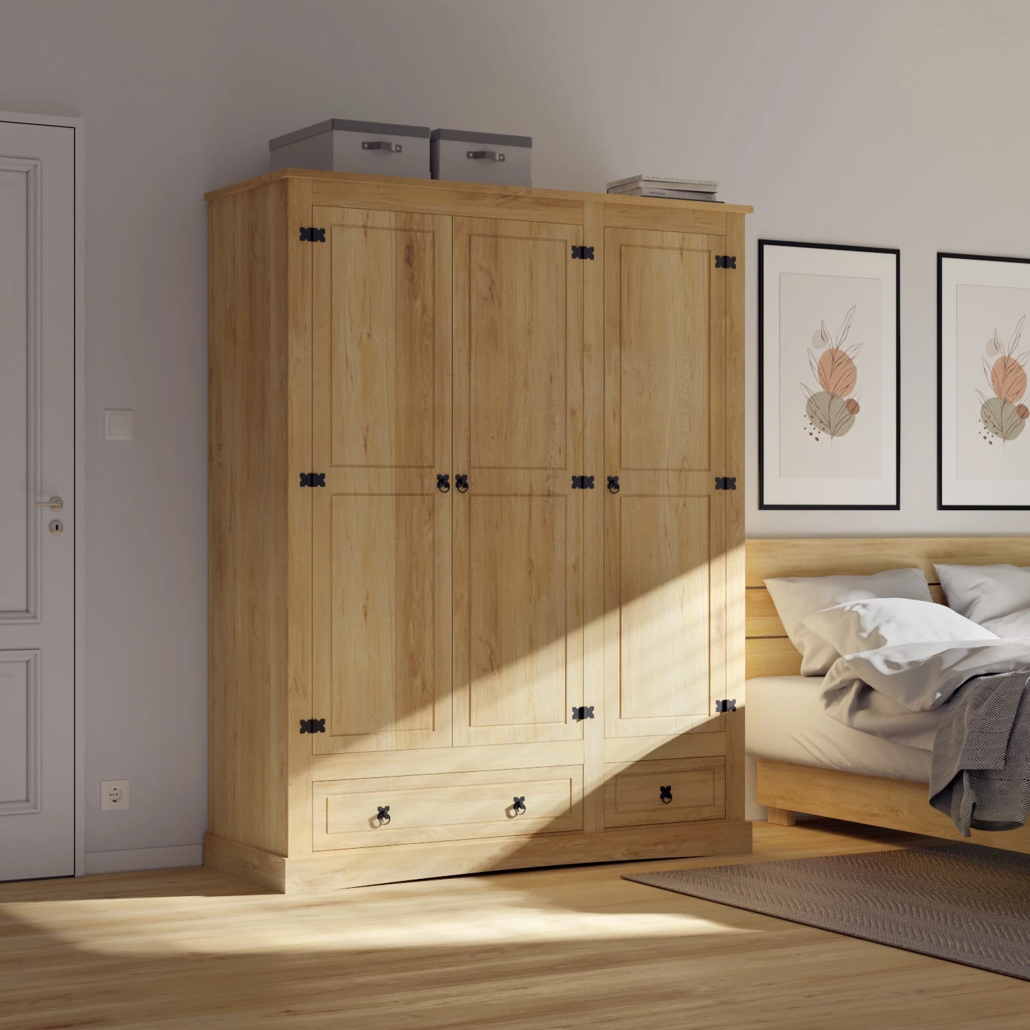 Ropero 3 puertas Linea Mexicana MEX031 Natural - Imagen 3