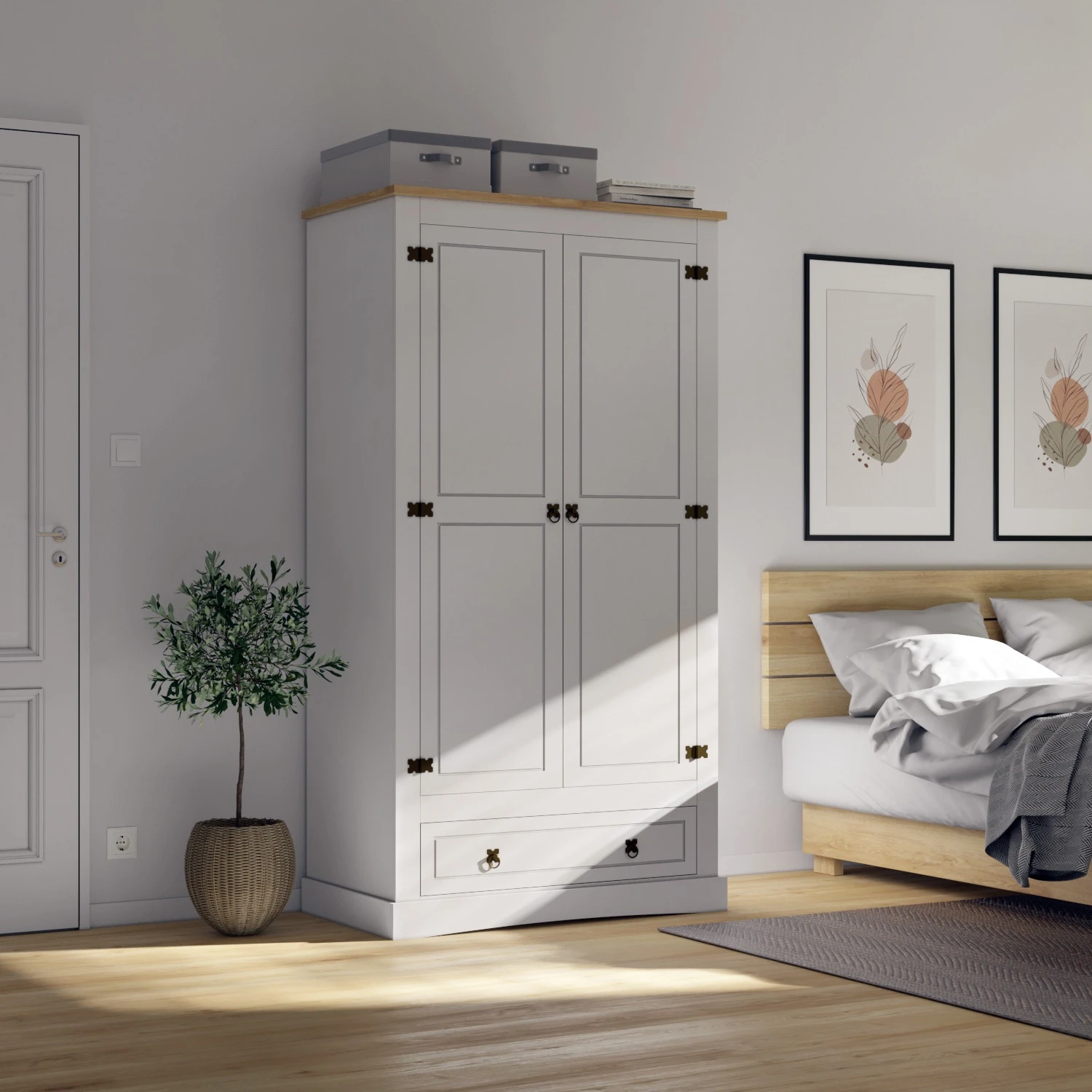 Ropero 2 Puertas Linea Mexicana MEX030 Blanco - Imagen 3