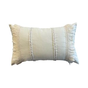 Almohadon Trenzas y Flecos 50x30cm Crema 473180