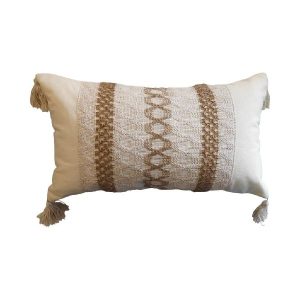Almohadon con Tejido 50x30cm Blanco/Natural 473182